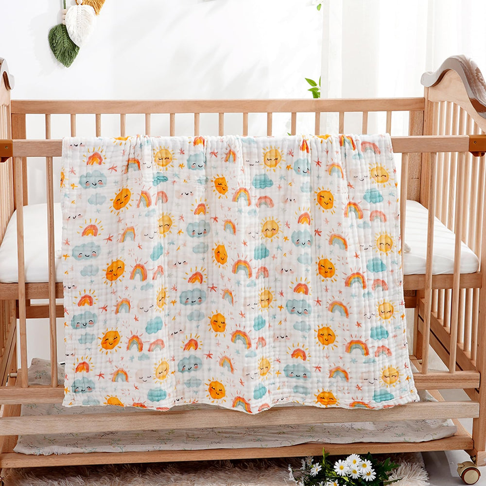 CoolaPeach muslin swaddle blanket multipurpose use as stroller cover and more