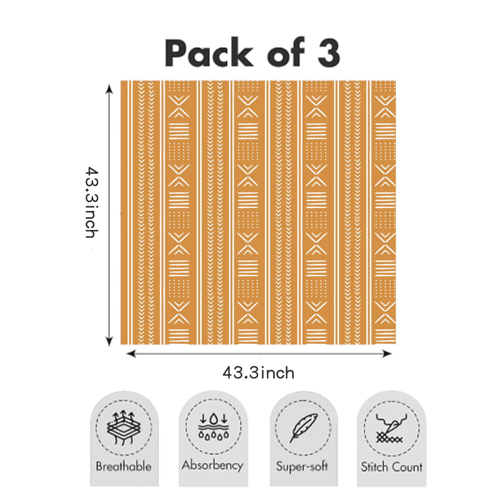 CoolaPeach muslin swaddle blankets 3-pack unfolded, large blanket ready for swaddling and comfort.