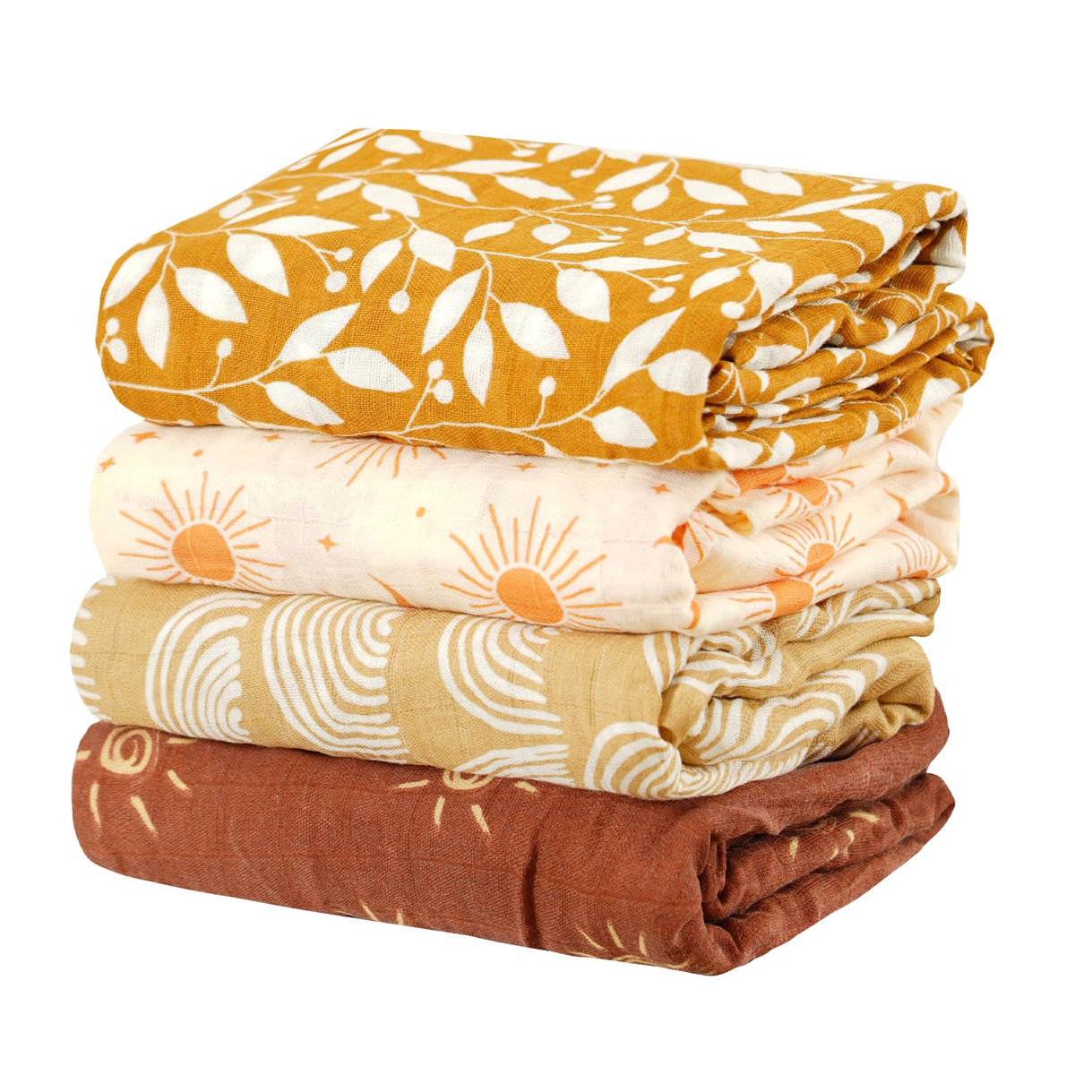CoolaPeach muslin swaddle blankets yellow floral print breathable newborn comfort
