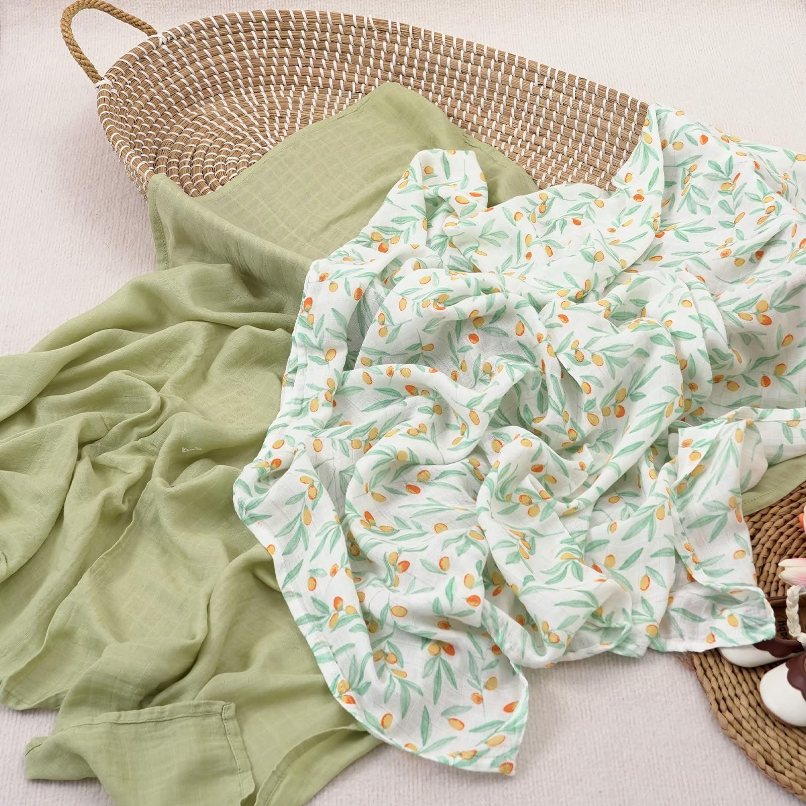 CoolaPeach muslin swaddle breathable-fabric highlights airy fabric ideal for quick, cozy newborn naps