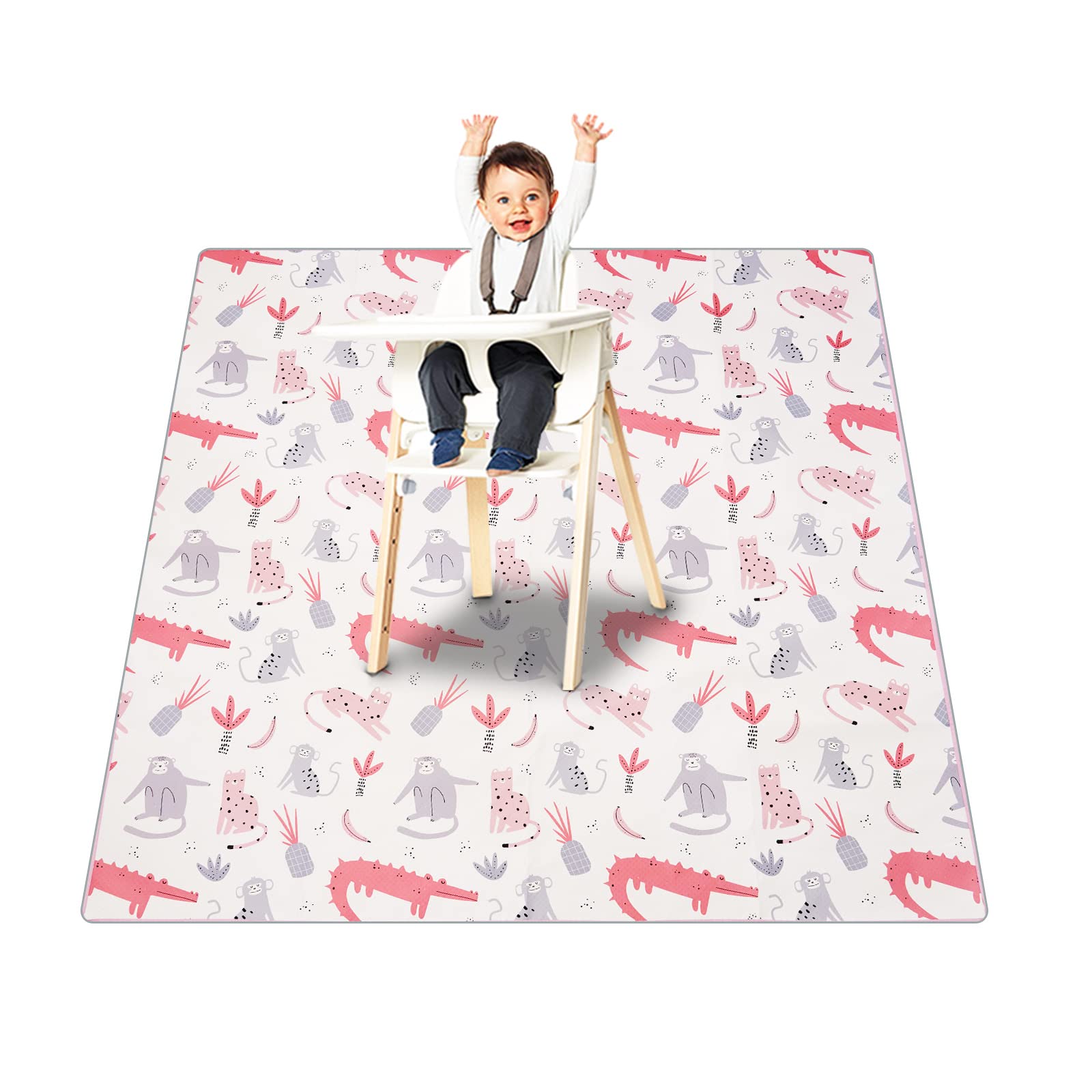 CoolaPeach Splat Mat crocodile pattern 43x43 protects floors during messy meals.