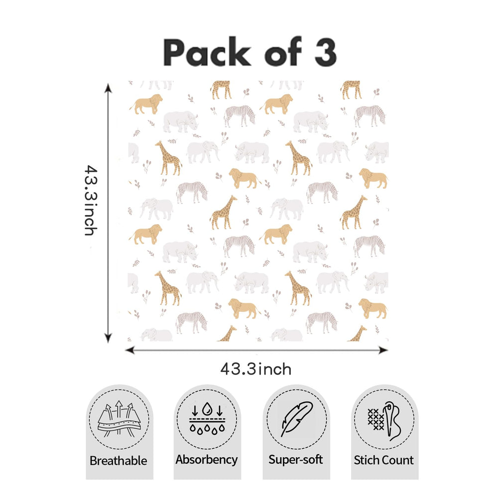 CoolaPeach swaddle animal-pattern large blanket: breathable fabric for day-to-day comfort.