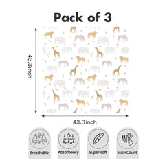 CoolaPeach swaddle animal-pattern large blanket: breathable fabric for day-to-day comfort.