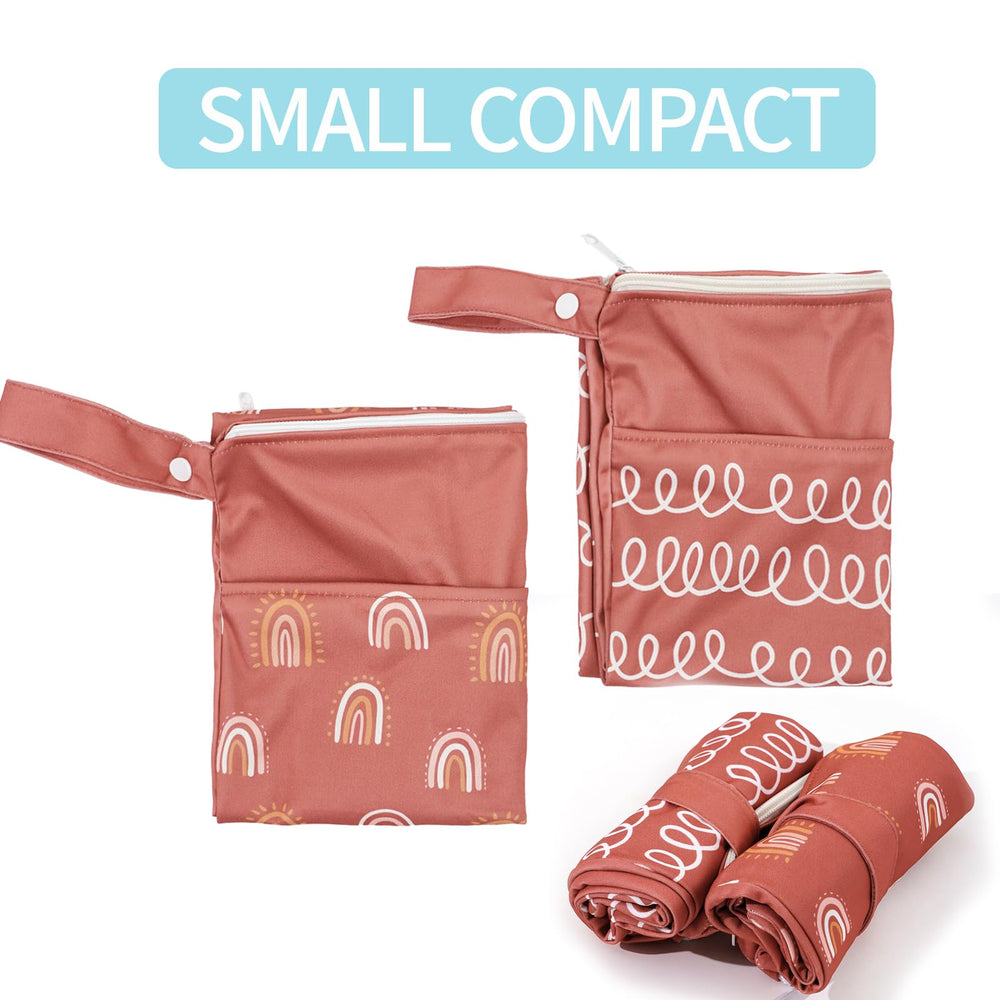 CoolaPeach two-bag set holds diapers and swimsuits neatly.