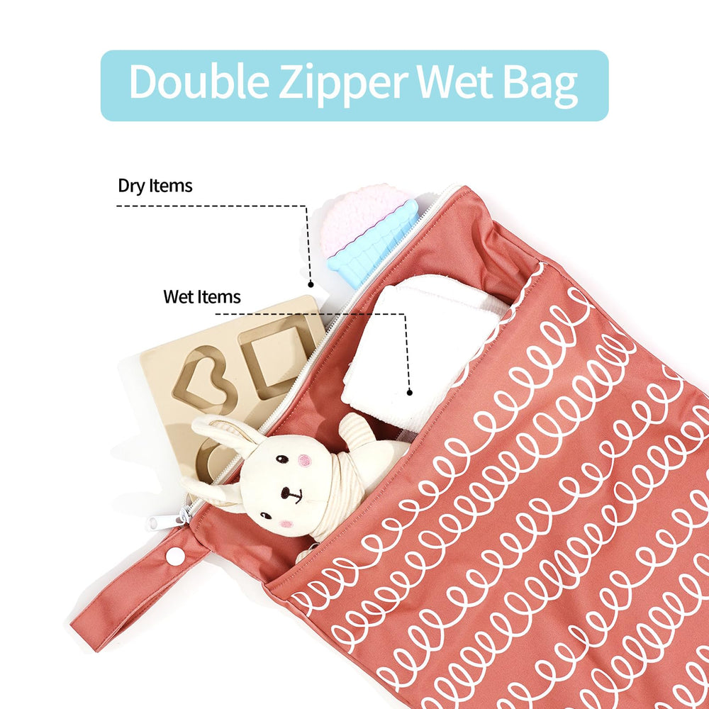 CoolaPeach foldable wet bag saves space in luggage and drawers.