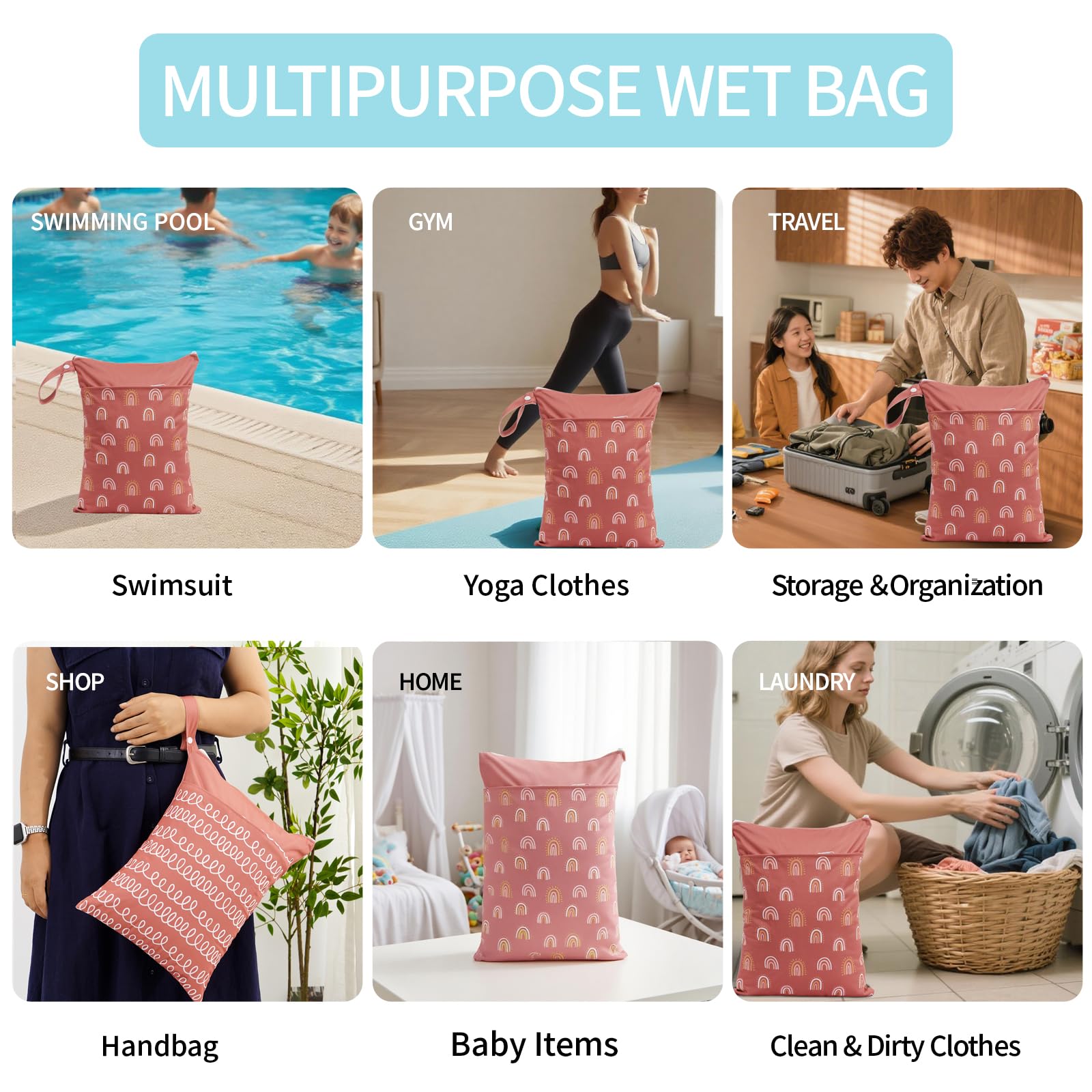 CoolaPeach inner-PUL liner helps keep clothes dry and clean.