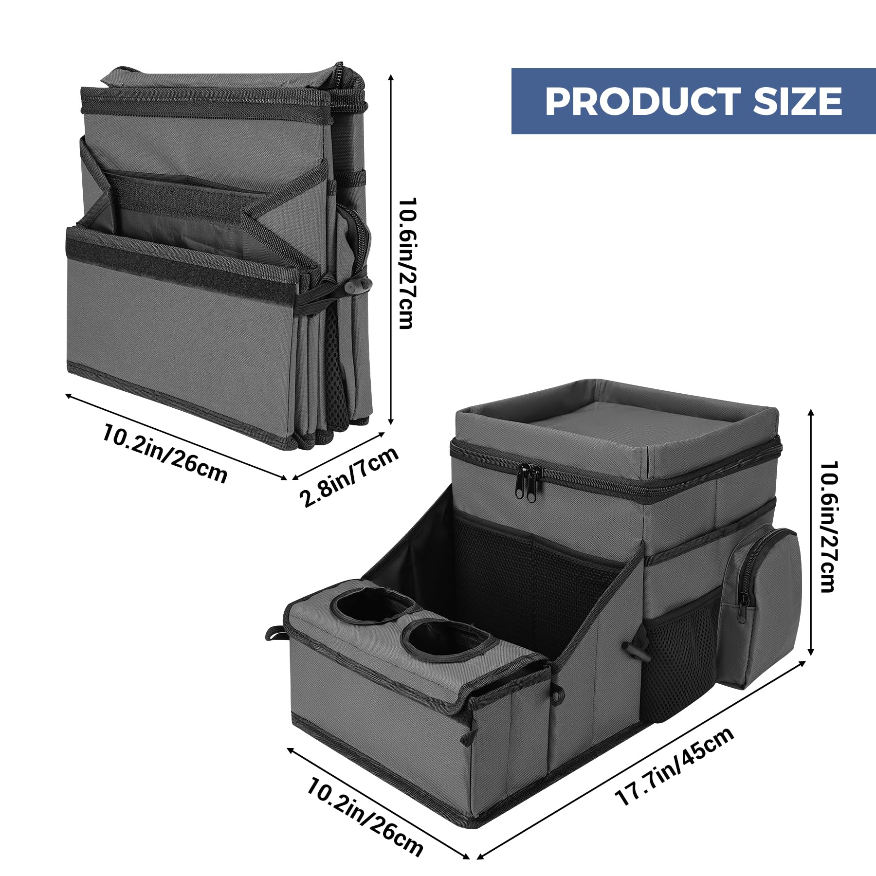 COOLBEBE car seat organizer material close-up highlighting durable 600D polyester