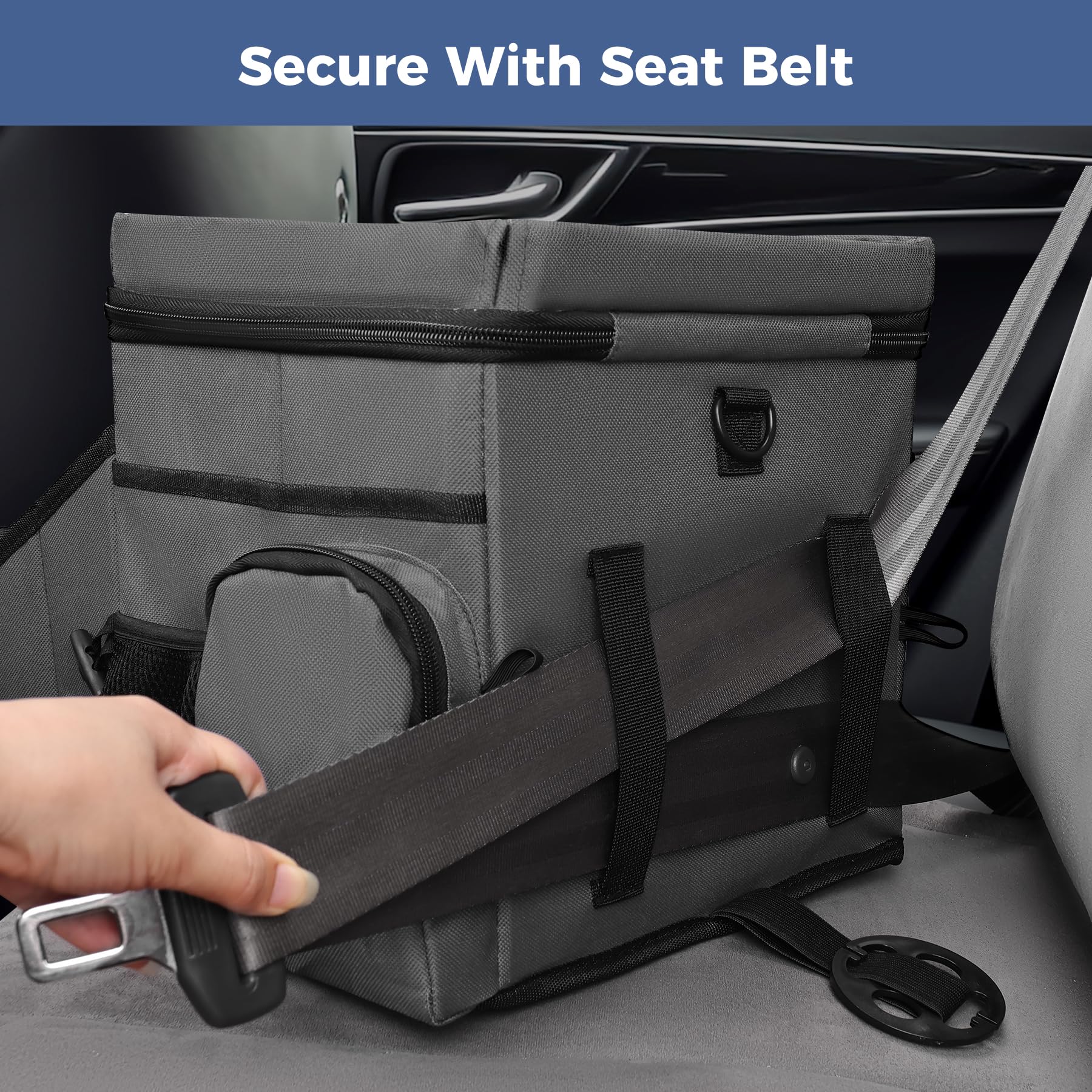 COOLBEBE car seat organizer folding design demonstrated for easy stow-away when not in use