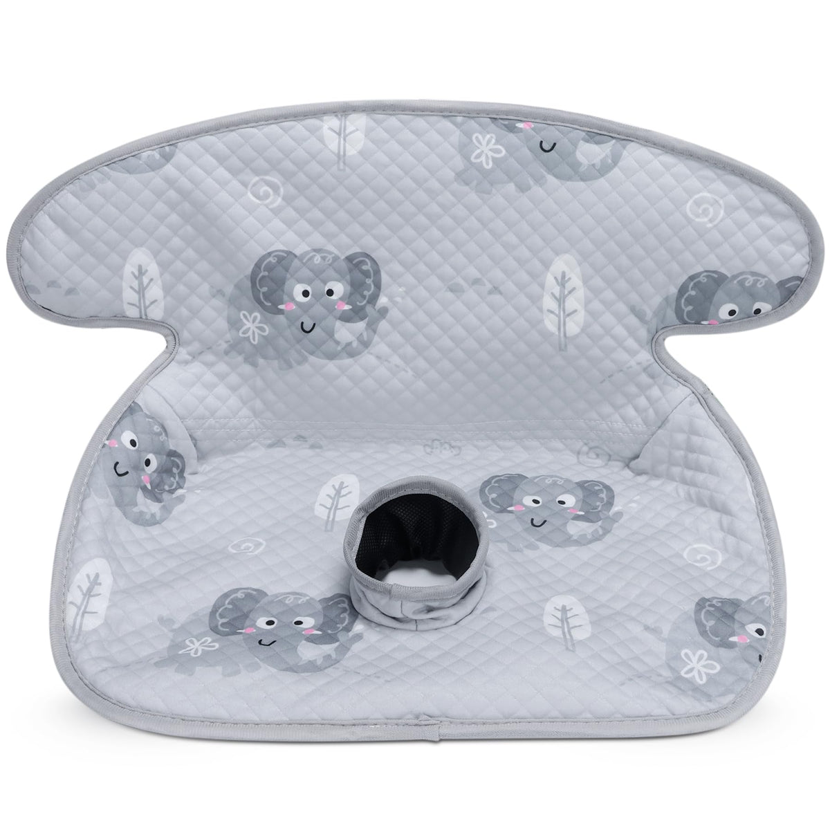 COOLBEBE car seat protector close-up shows waterproof layer for diaper leaks