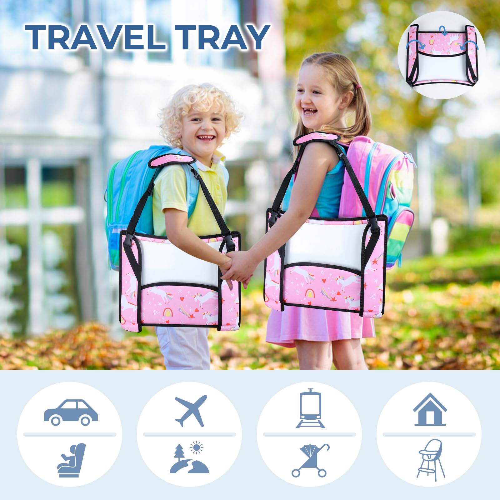 COOLBEBE car-seat tray in use supports independent activities.