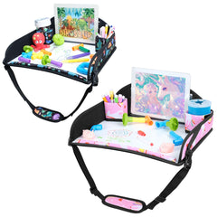 COOLBEBE dinosaur travel tray with clear drawing surface for road trips
