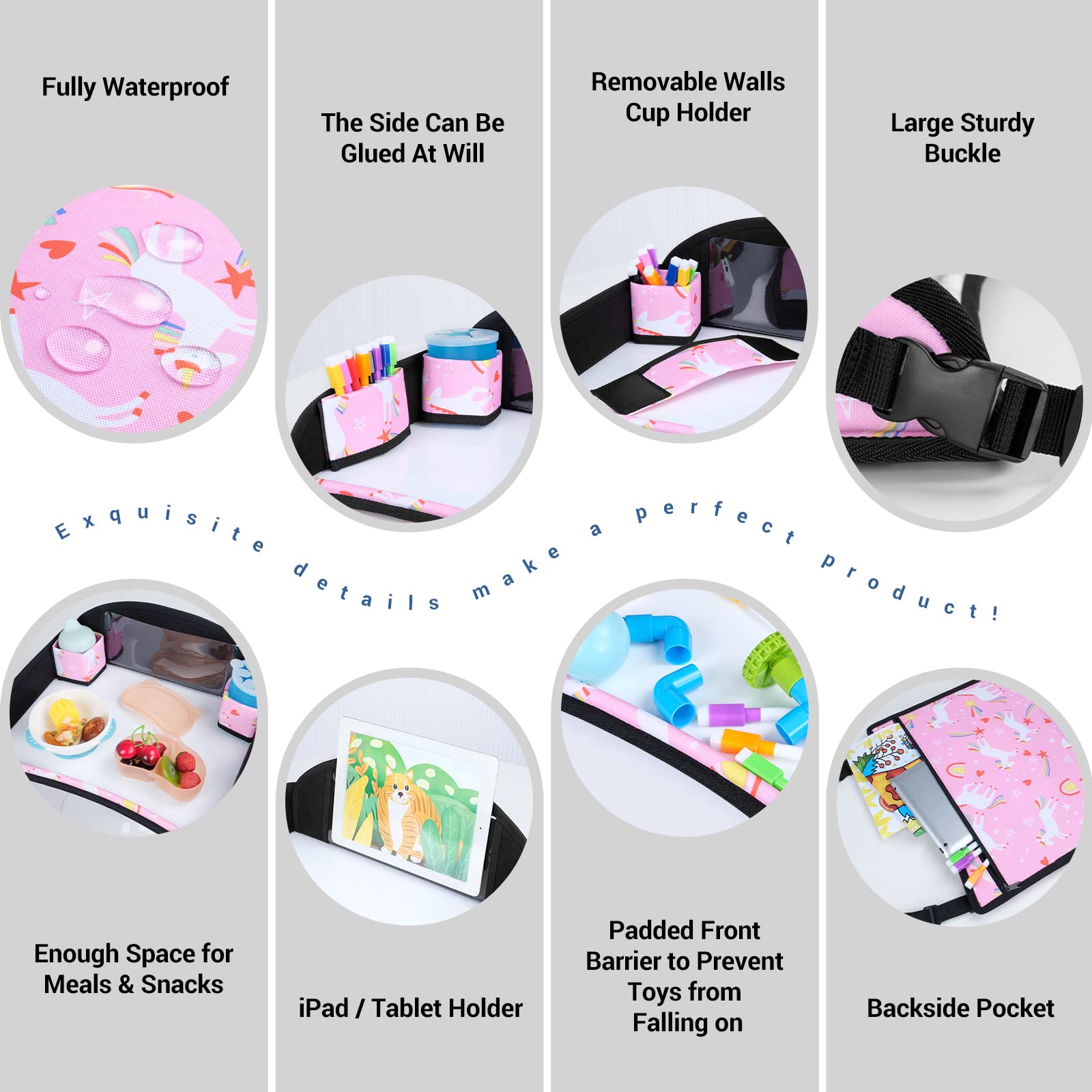 COOLBEBE foldable tray with adjustable straps is easy to carry.