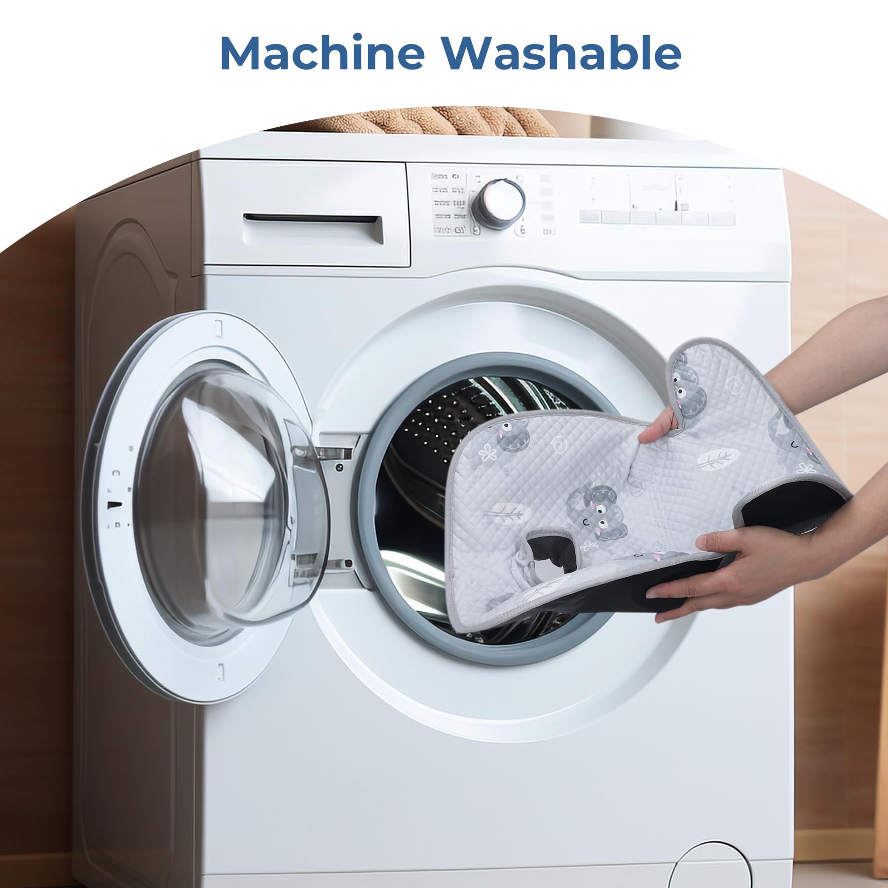 COOLBEBE grey car seat protector in use keeping car interior tidy