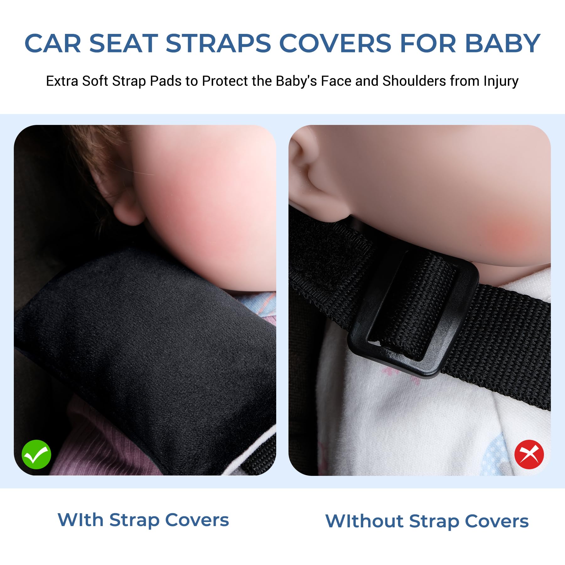 CoolBebe infant carrier strap wrap adds cushioned support on walks.