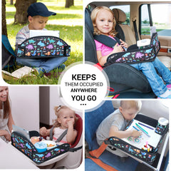CoolBebe Kids Travel Tray two cup holders for drinks and snacks on trips