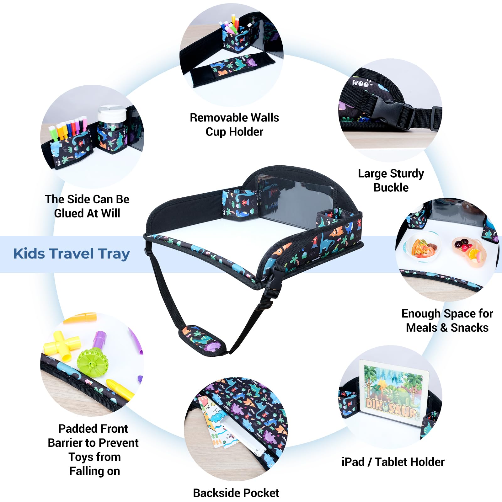 CoolBebe Kids Travel Tray dividers help keep snacks and pens organized