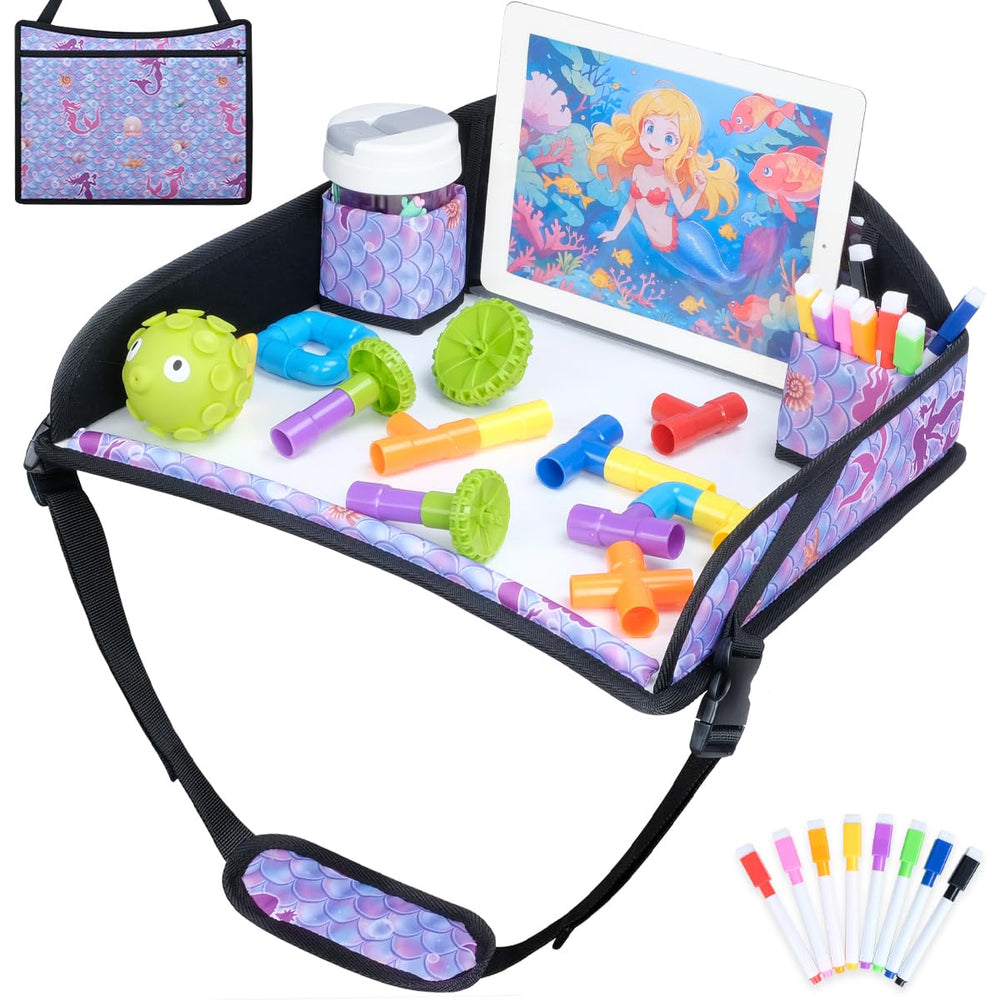 COOLBEBE Mermaid Travel Tray car-seat side view for in-car activities
