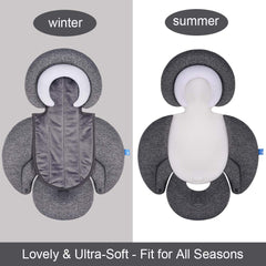 COOLBEBE new-2in1-babybody-cushion-velour-fabric highlights soft touch during rides.