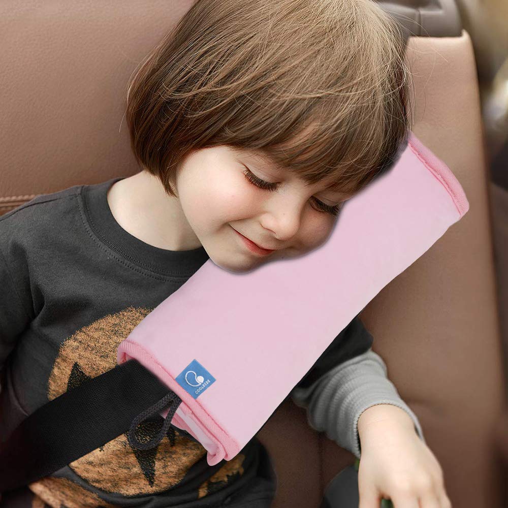 COOLBEBE seat belt pillow front view supports kid car comfort