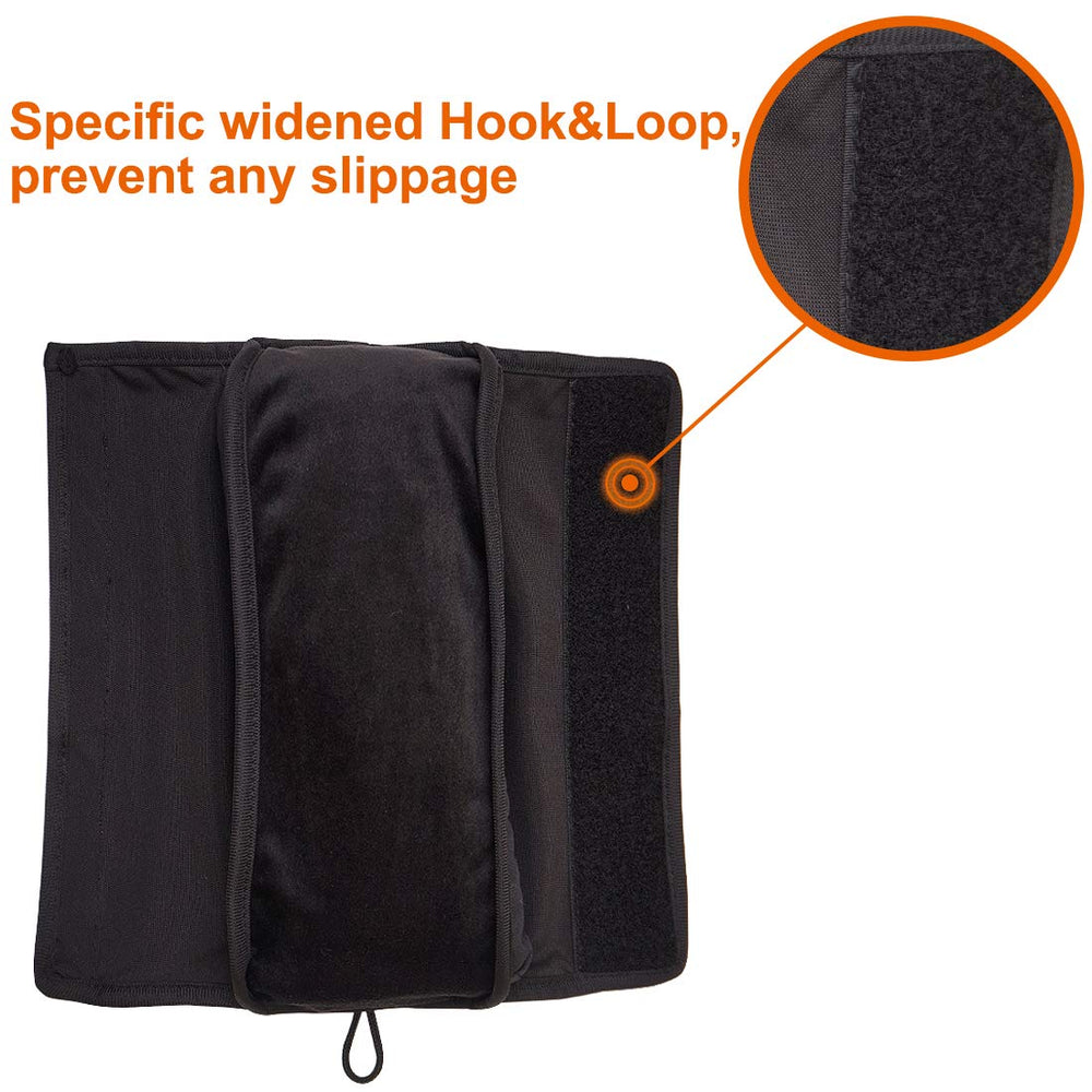 COOLBEBE universal-fit seatbelt pillow compatibly slides onto car seats and strollers.