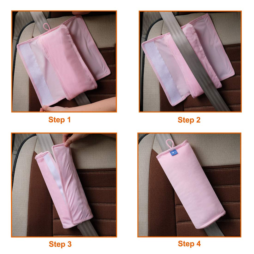 COOLBEBE seat belt pillow washable cover keeps velvet plush