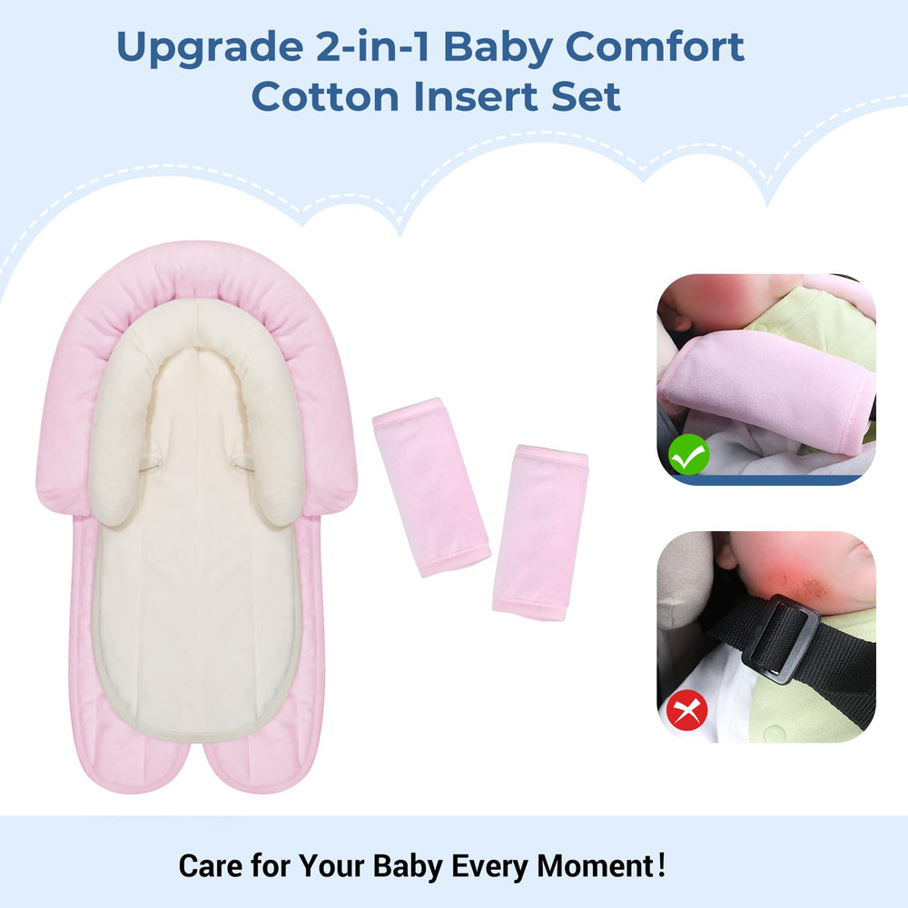 COOLBEBE soft wrap belt covers pink prevent rubbing on straps.