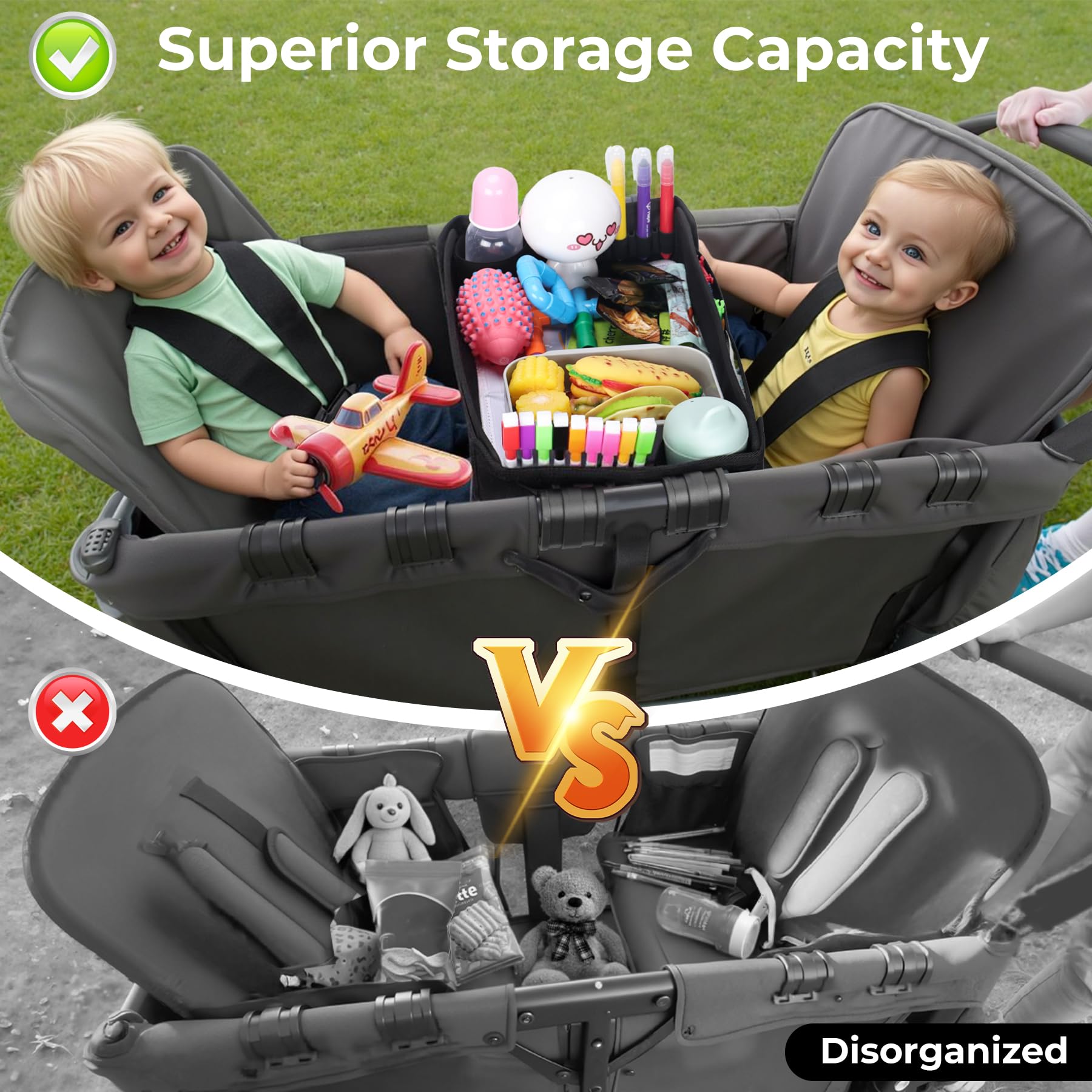 COOLBEBE mesh pockets keep small items tidy and accessible.