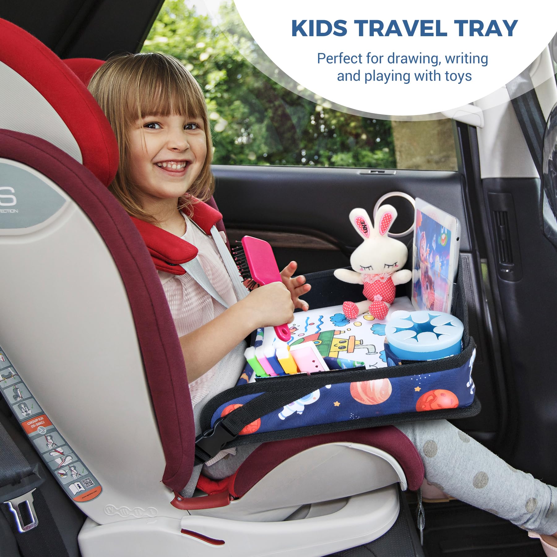COOLBEBE travel tray foldable design easily travels with you when not in use.