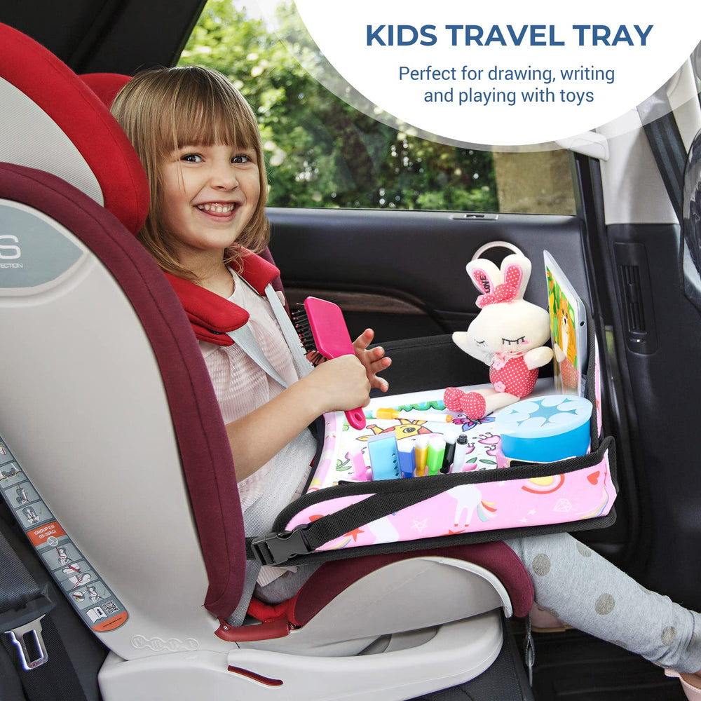 COOLBEBE travel tray storage pocket keeps small toys handy.