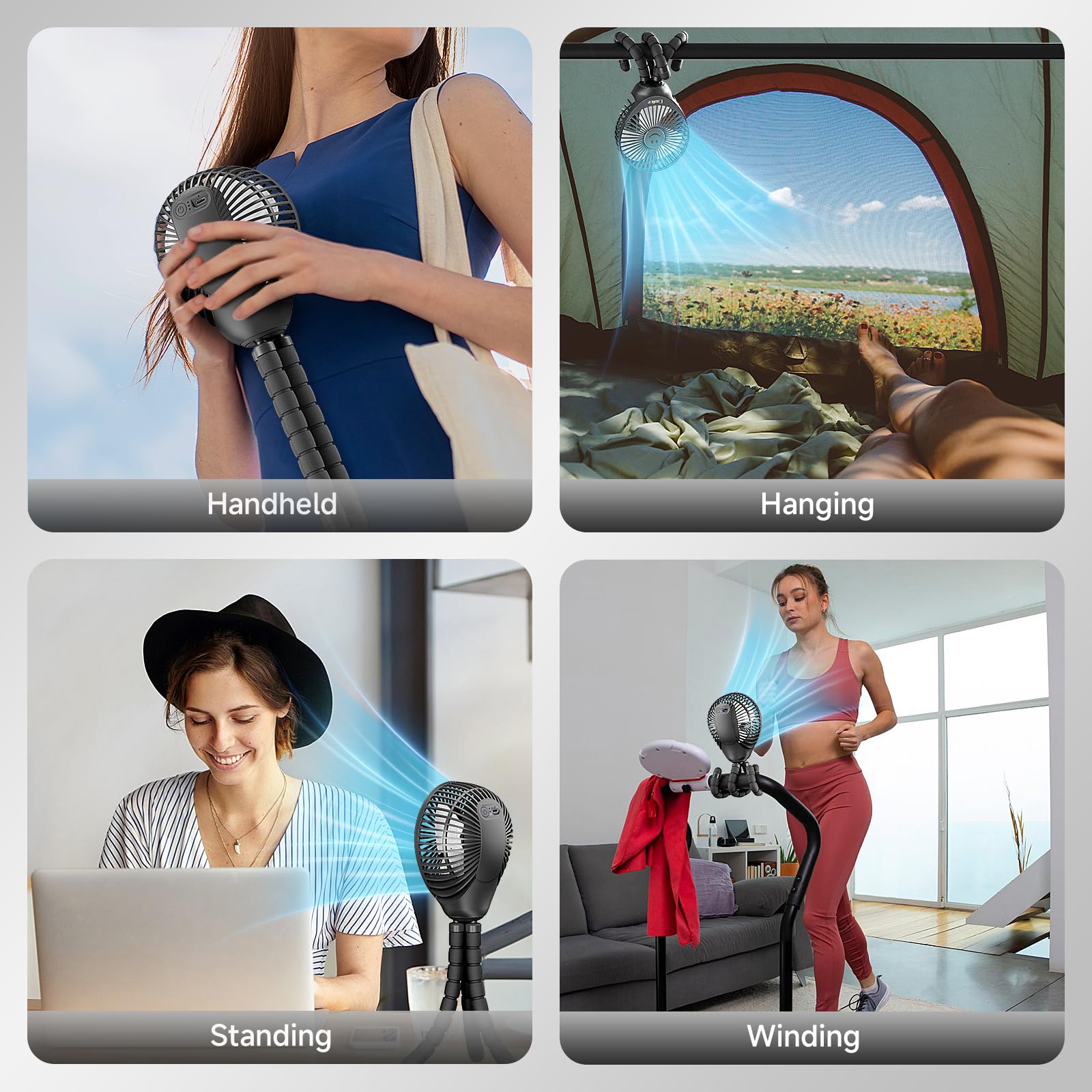 Coolice portable lightweight fan fits in a bag for cooling anywhere.