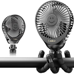 Coolice stroller fan clip-on with removable head for easy charging on the go.