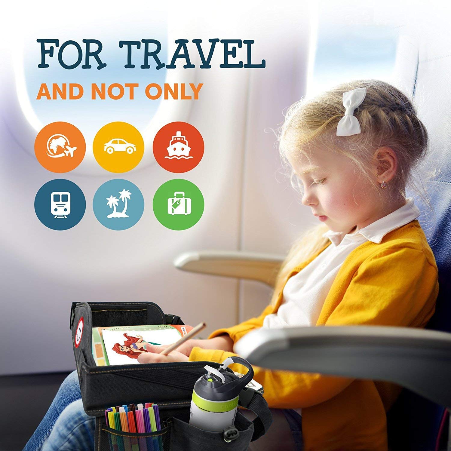 Coolmum Kids Travel Tray waterproof surface for quick cleanups after spills.
