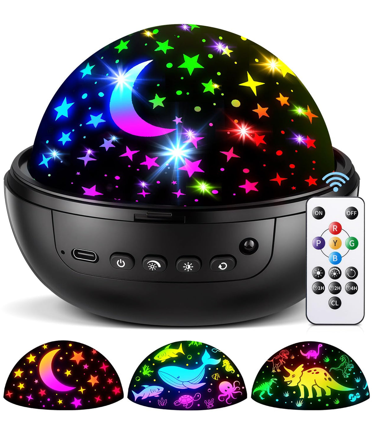 COOLNIGHT night light kids 3 films stars moon projection for bedtime wonder