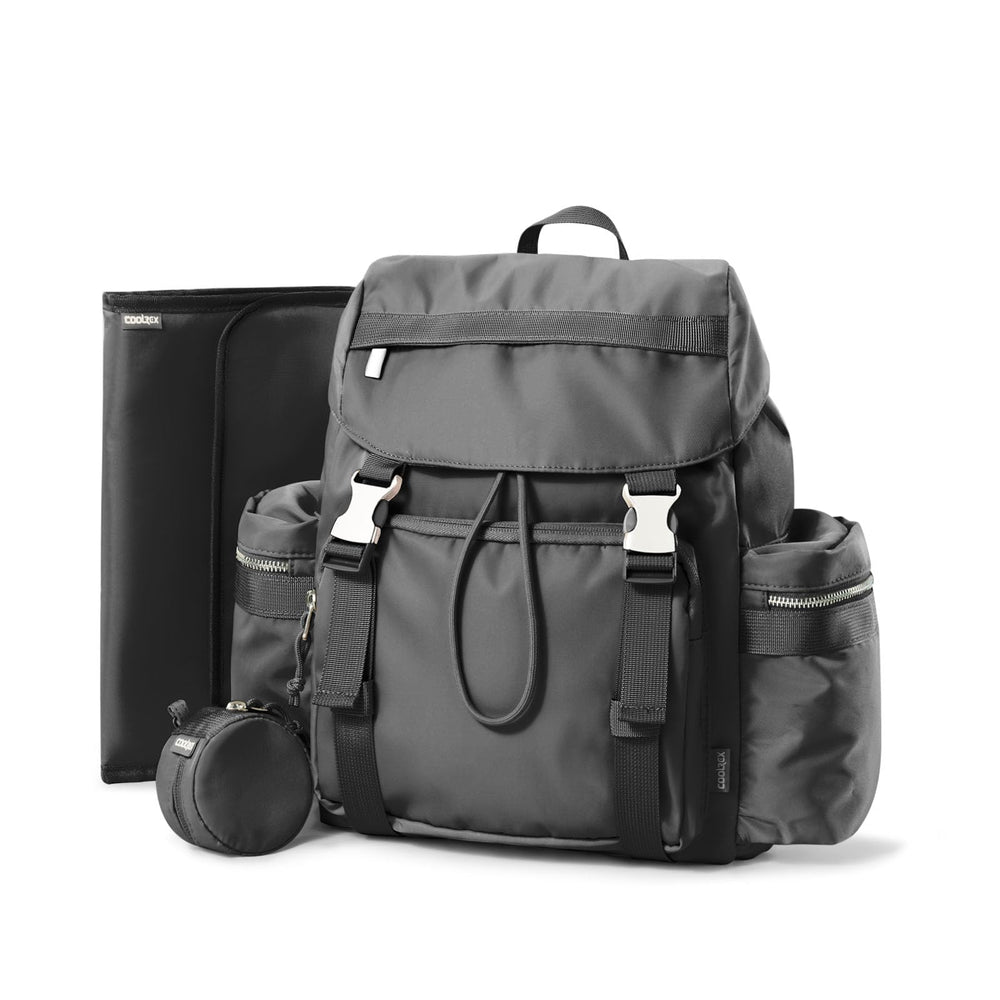 COOLREX Diaper Bag Backpack front view shows a sleek, lightweight design for everyday trips.