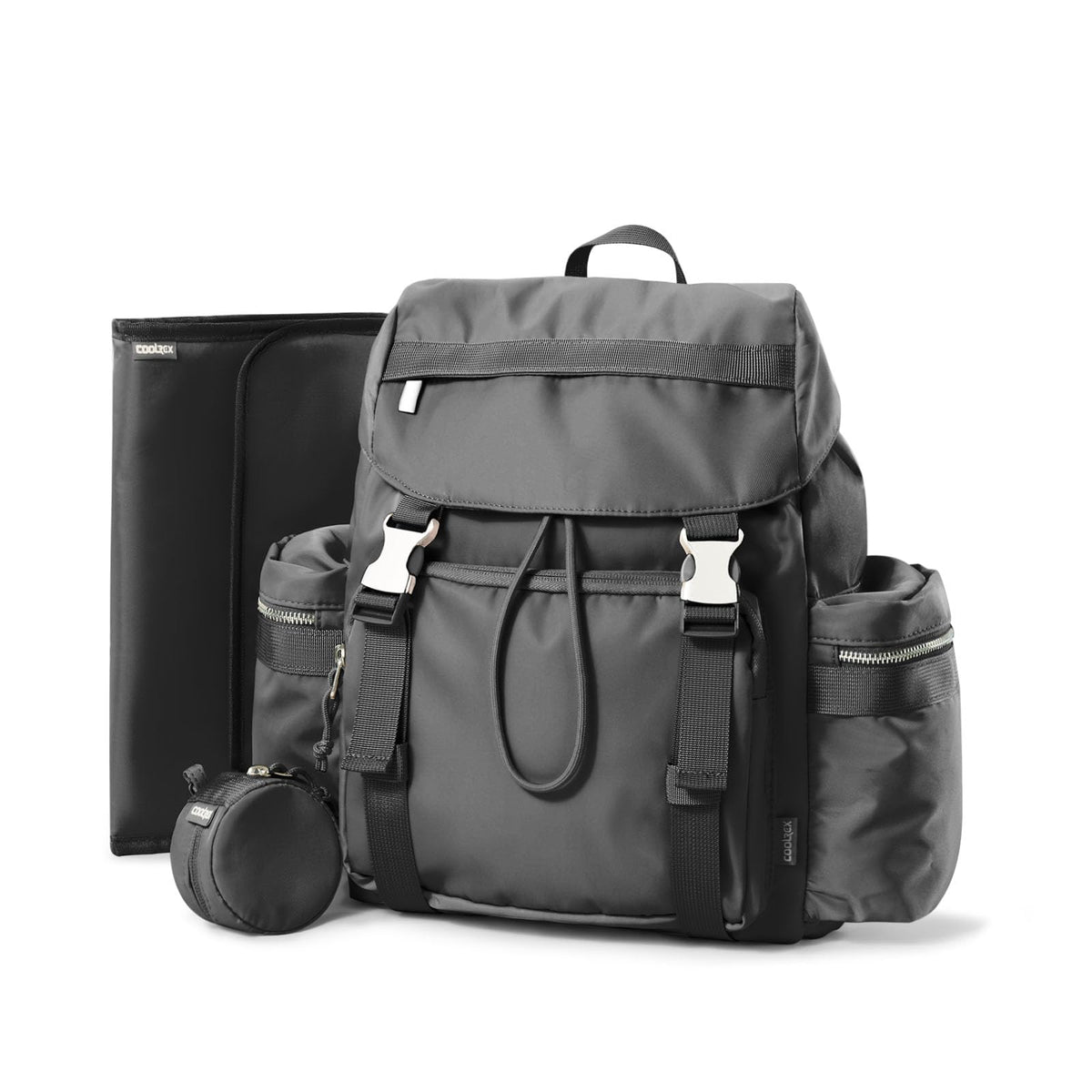 COOLREX Diaper Bag Backpack front view shows a sleek, lightweight design for everyday trips.