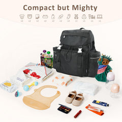 COOLREX Diaper Bag Backpack water-resistant fabric protects belongings during travel or daily outings.