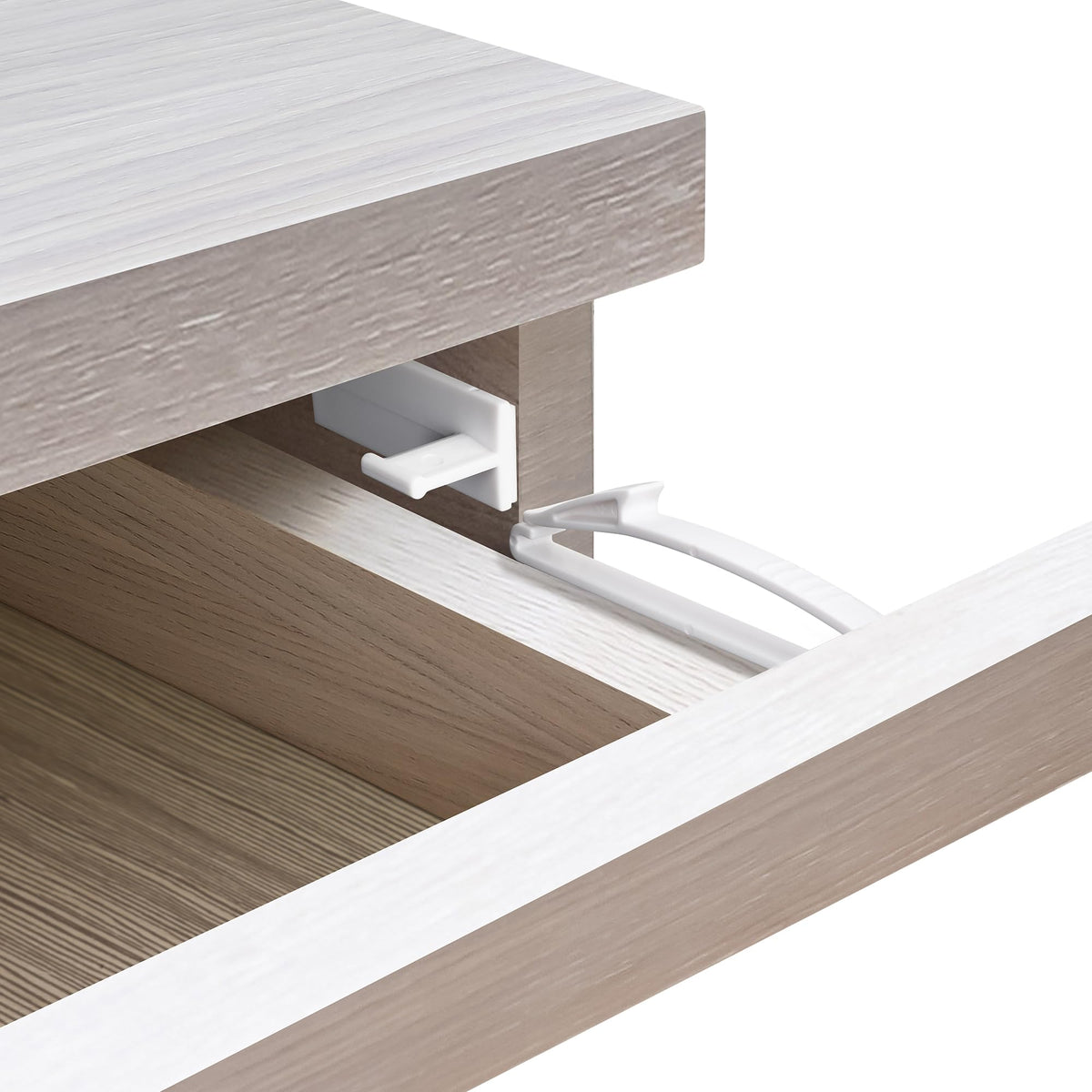 Coolrunner 8-pack drawer locks show invisible design protecting curious kids while preserving drawer aesthetics.