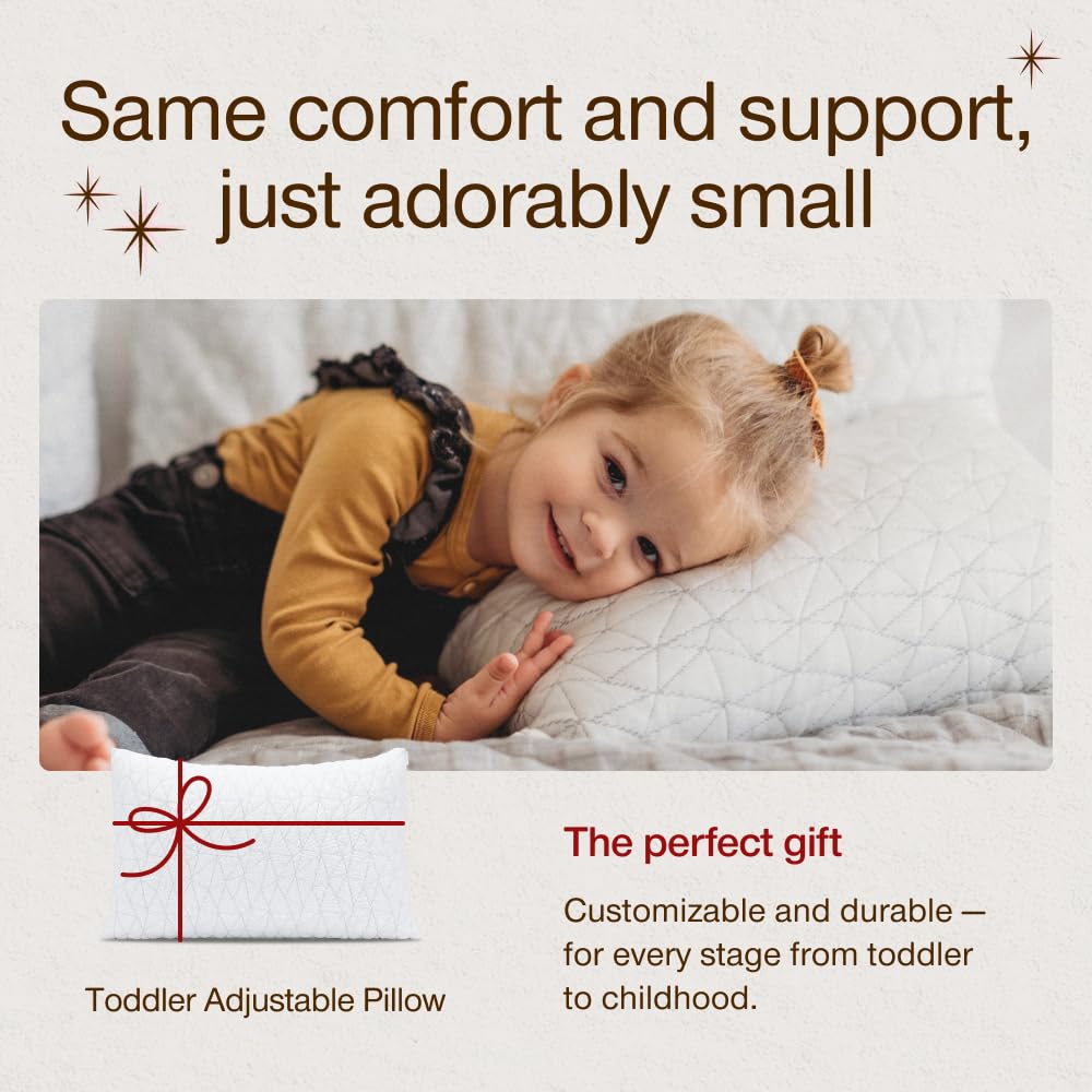Coop Home Goods toddler pillow fill adjustable feature tailors neck support