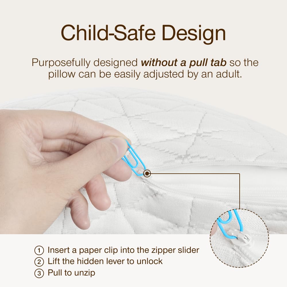 Coop Home Goods toddler pillow 19x13 size supports proper neck alignment