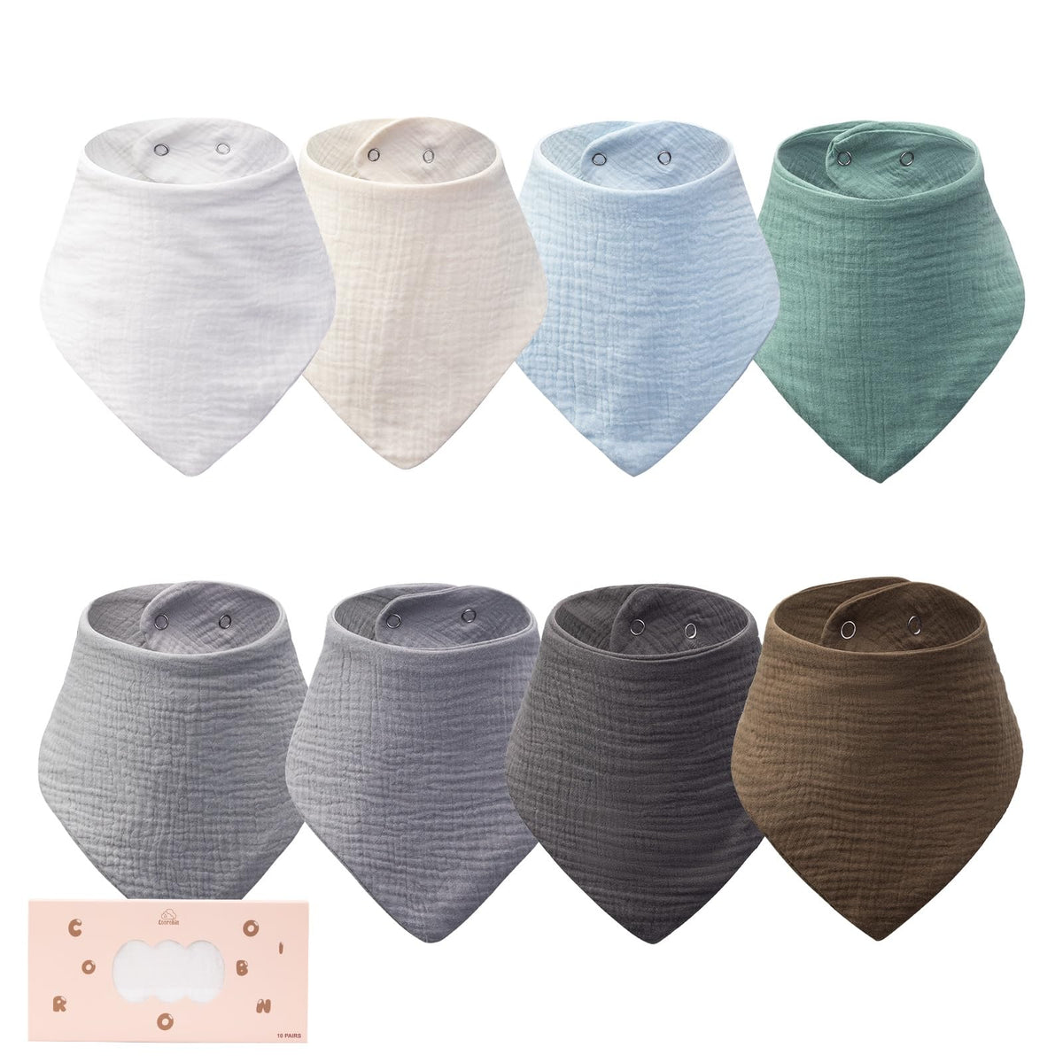 COOROBIN baby bibs packaging box, gift-ready for baby showers