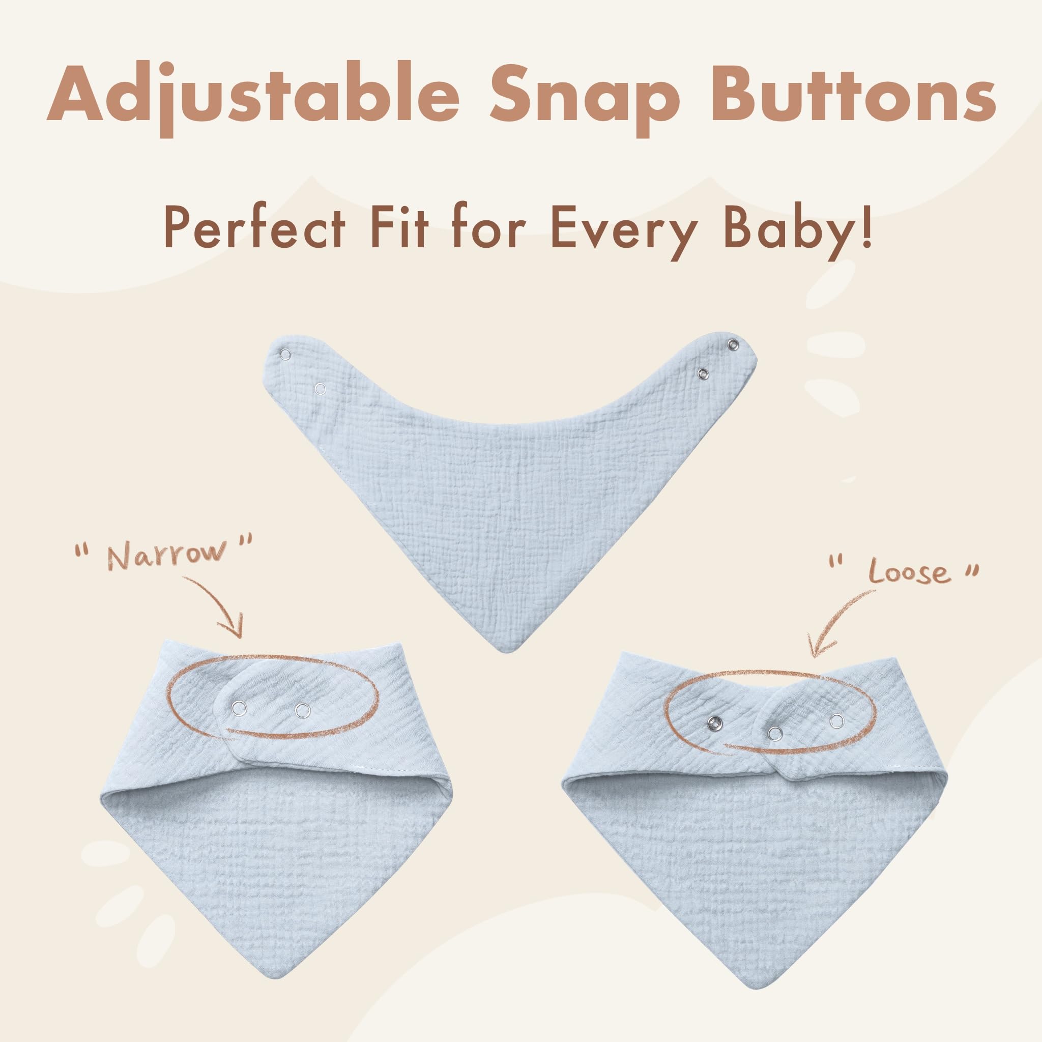 COOROBIN ultra-soft muslin bib close-up showing breathable fabric for delicate skin.