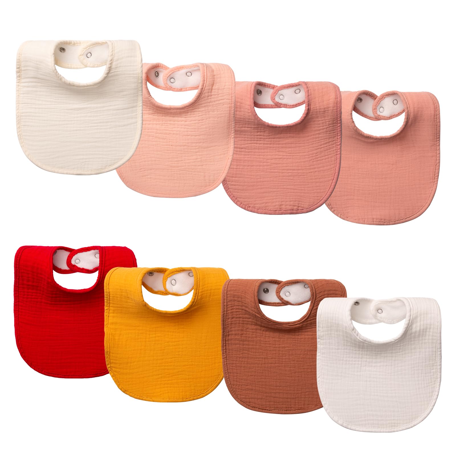 COOROBIN bibs dual-layer closeup shows soft cotton and fleece absorbency to keep baby dry.