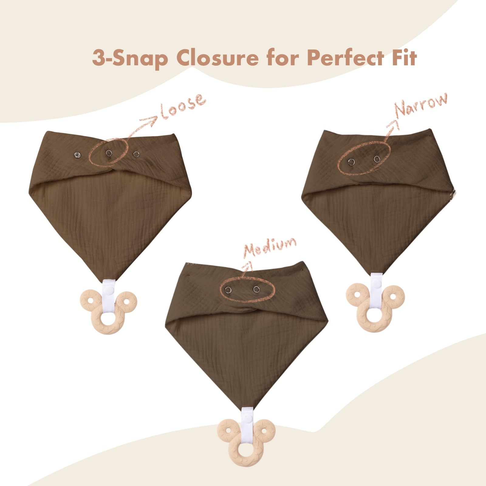 COOROBIN detachable silicone teether close-up for easy cleaning