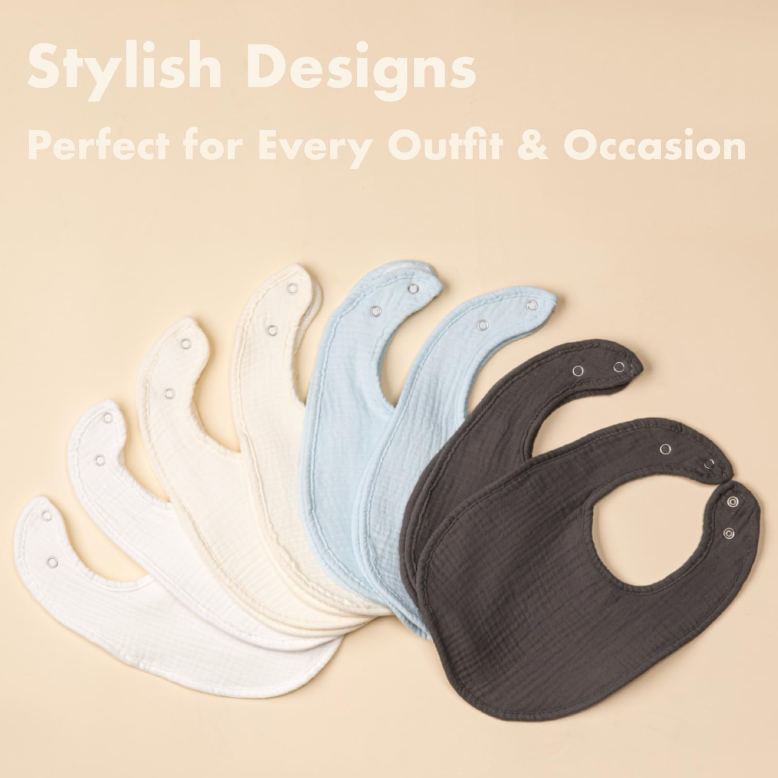 COOROBIN muslin baby bib machine-washable durability for frequent washes.