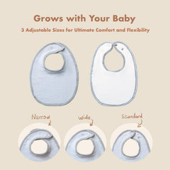 COOROBIN bibs with adjustable snaps fit newborns to toddlers