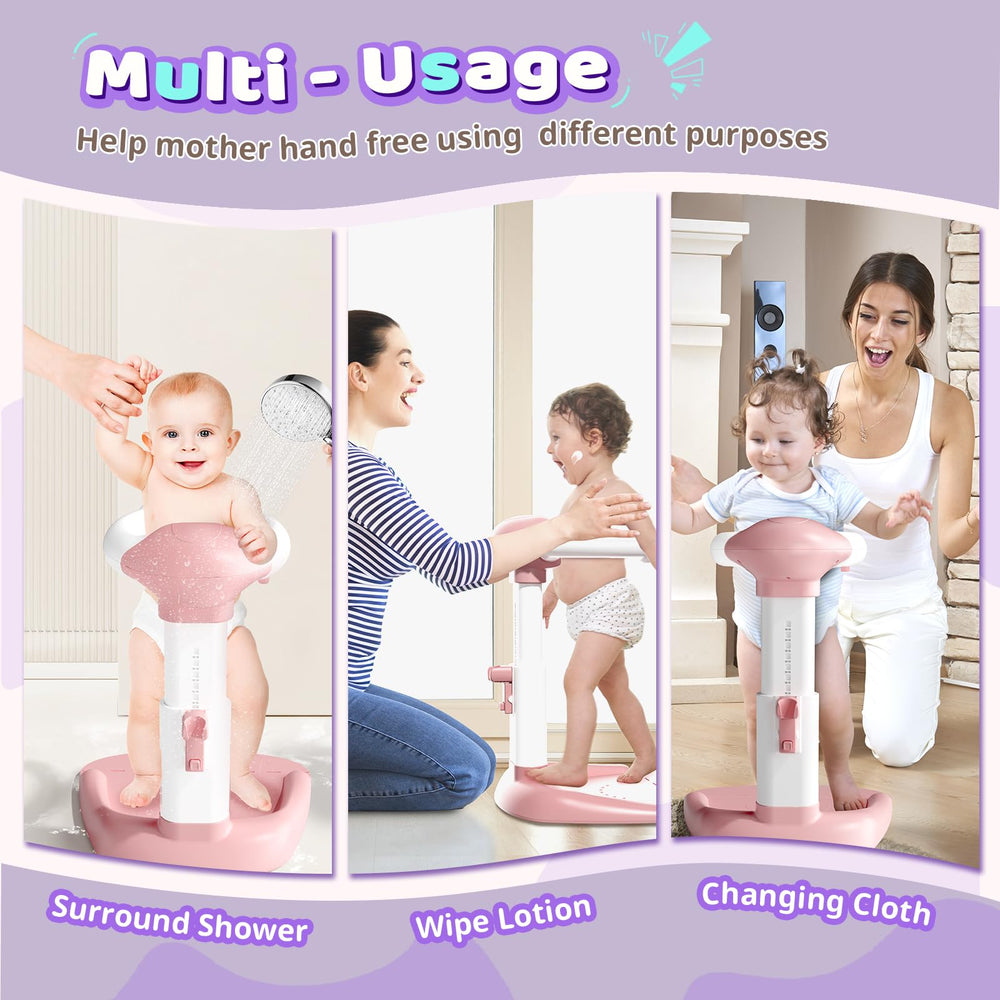 COOSEYA Baby Shower Stand three-stage assembly enables quick setup.