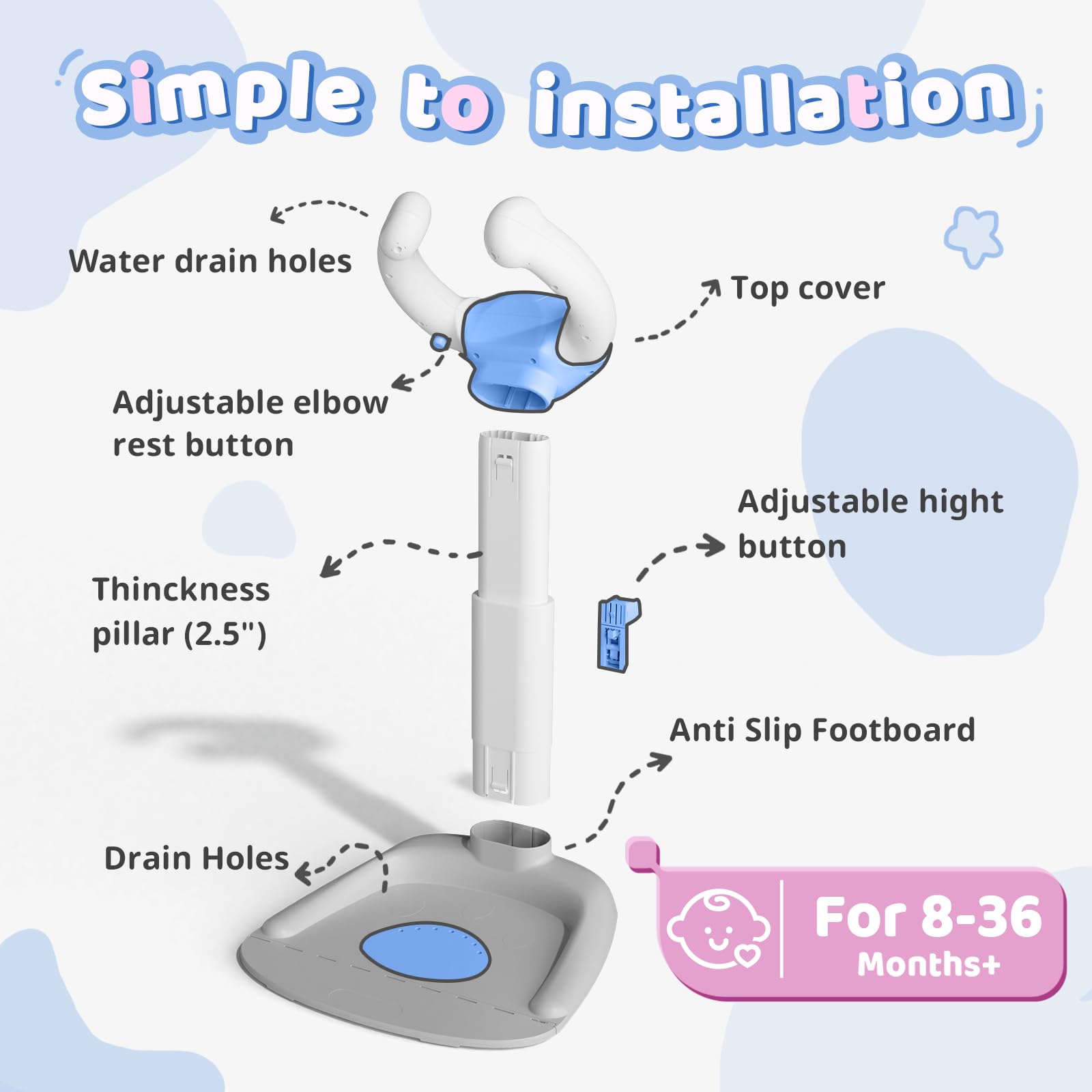 COOSEYA bath stand multi-use for bath diaper changes and lotions