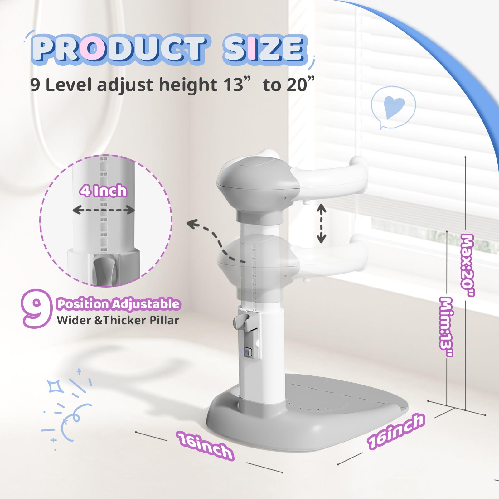 COOSEYA bath stand shower head holder enables hands-free rinsing