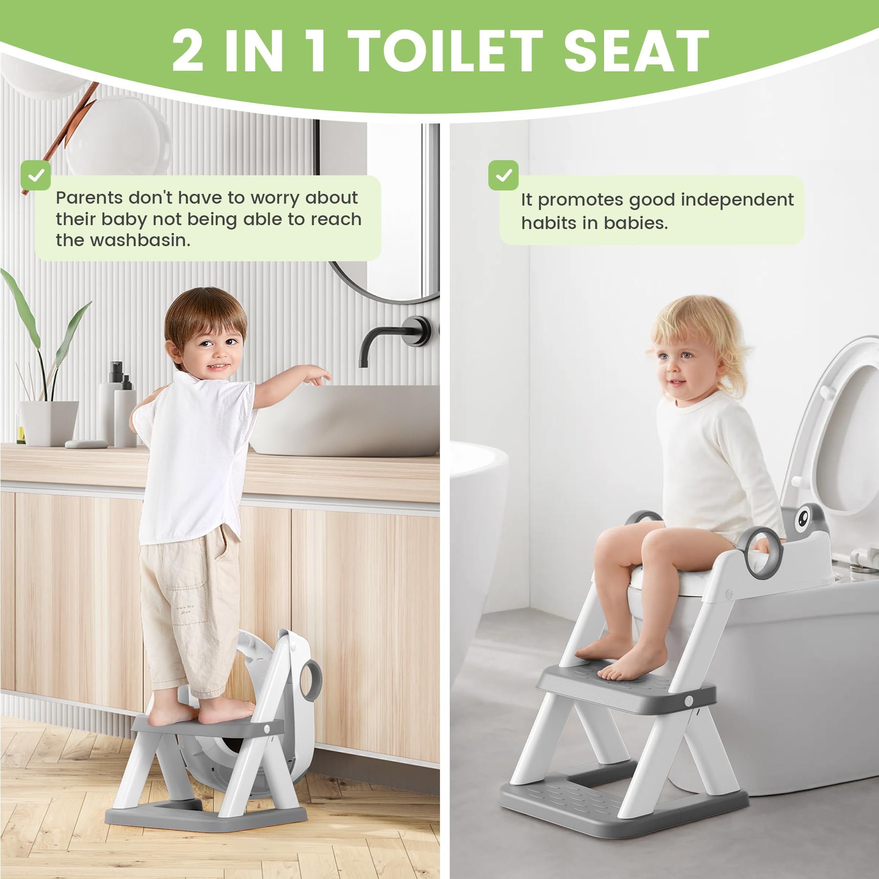COOSEYA Frog seat fits standard and extended toilets for versatile home use.
