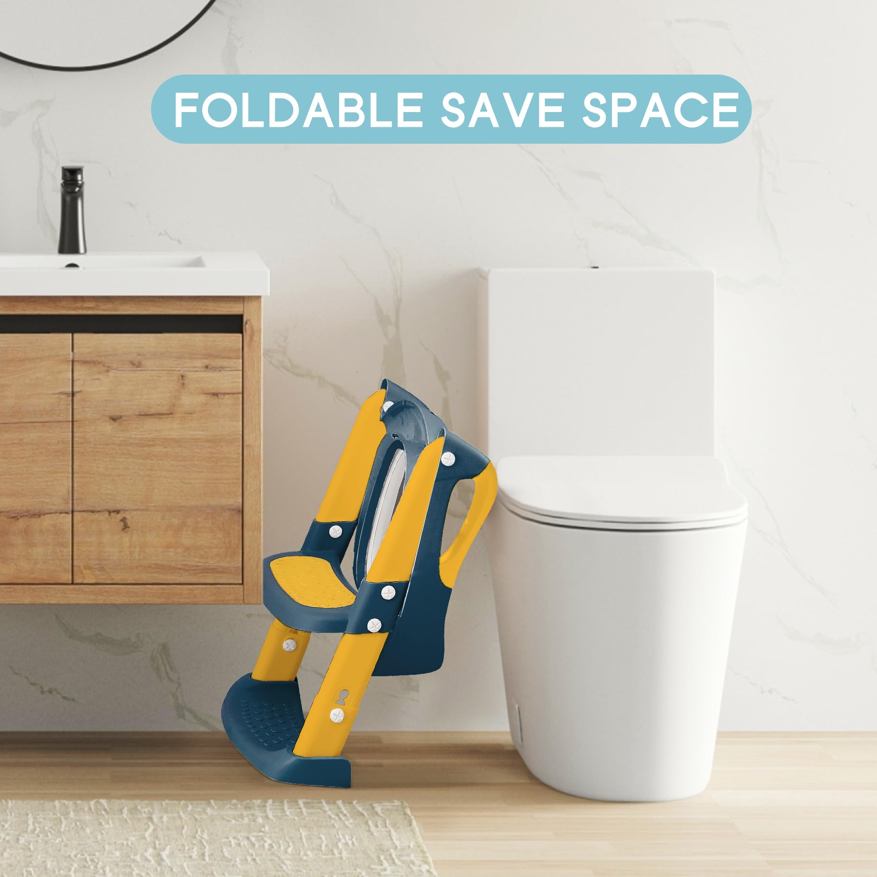 COOSEYA potty-training toilet foldable storage fits under sinks